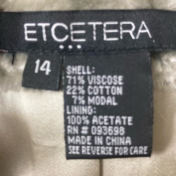 Etcetera Silver Platinum‎ Croc Embossed Faux Fur Jacket Size 14 - Picture 13 of 16